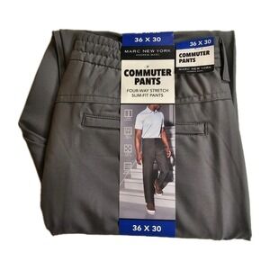 MARC New York NWT Men's‎ Gray Commuter Pant Slim Fit  36 x 30